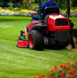 Someone mowing the lawn